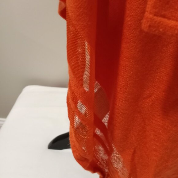 TED BAKER BRIGHT ORANGE LONSLEEVE WRAP CARDIGAN WITH SHEER PANELS WOMEN SIZE S - Picture 9 of 12